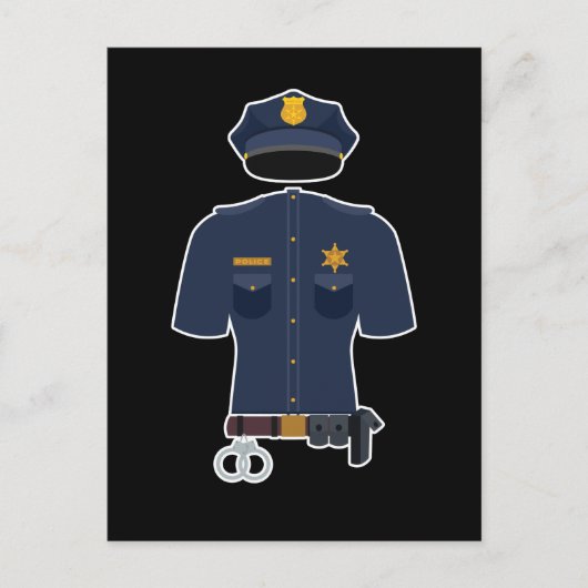 Police Officer Uniform Kids Carnival Postkarte (Vorderseite)