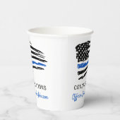 Police Party Abschluss Thin Blue Line Flag Pappbecher (Rechts)