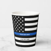 Police Party Personalisiert Thin Blue Line Pappbecher (Vorderseite)