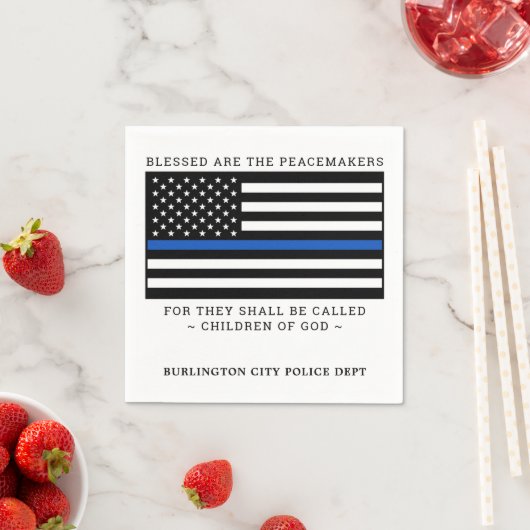 Police Party Personalisiert Thin Blue Line Serviette (Beispiel)