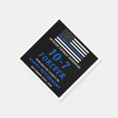 Police Party Thin Blue Line 10-7 Happy Rente Serviette (Ecke)