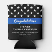 Police Party Thin Blue Line Abschluss Dosenkühler (Rückseite)