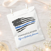 Police Party Thin Blue Line Flag Gratulation Geschenktütchen (Ausgeschnitten)