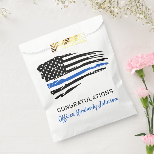 Police Party Thin Blue Line Flag Gratulation Geschenktütchen (Versiegelt)