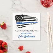 Police Party Thin Blue Line Flag Gratulation Serviette (Beispiel)