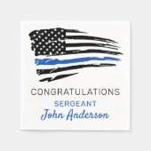 Police Party Thin Blue Line Flag Gratulation Serviette (Vorderseite)