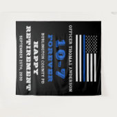 Police Party Thin Blue Line Happy Pensionierung Wandteppich (Vorderseite (Horizontal))