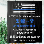 Police Party Thin Blue Line Happy Pensionierung Wandteppich