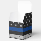 Police Party Vintage Flagge mit blauer Linie Geschenkschachtel (Geöffnet)
