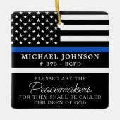 Police Personalisiert Polizist Thin Blue Line gese Keramikornament (Vorderseite)