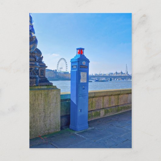 Police Phone Box London UK Postcard Postkarte (Vorderseite)