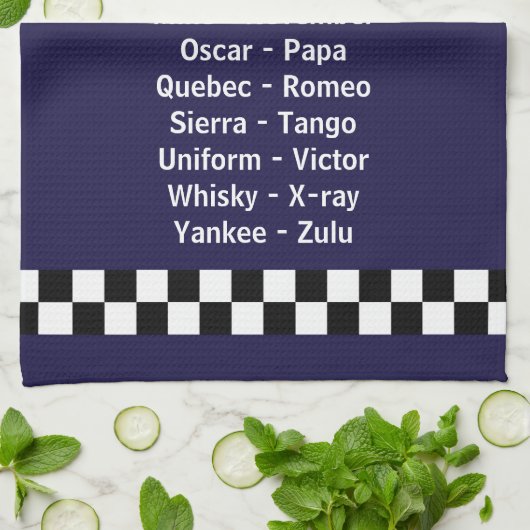 Police Phonetic Alphabet Dark Blue Geschirrtuch (Gefaltet)