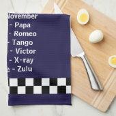 Police Phonetic Alphabet Dark Blue Geschirrtuch (Viertel Falte)