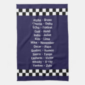 Police Phonetic Alphabet Dark Blue Geschirrtuch (Vertikal)