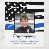 Police Retirement Foto Thin Blue Line Weinetikett (Einzelnes Label)