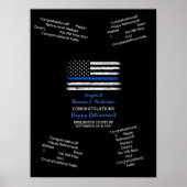 Police Retirement Gästebuch Thin Blue Line Black (Vorne)