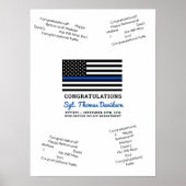 Police Retirement Gästebuch Thin Blue Line Poster (Vorne)