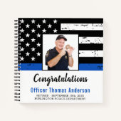Police Retirement Guest Book Custom Foto Party Notizblock (Vorderseite)
