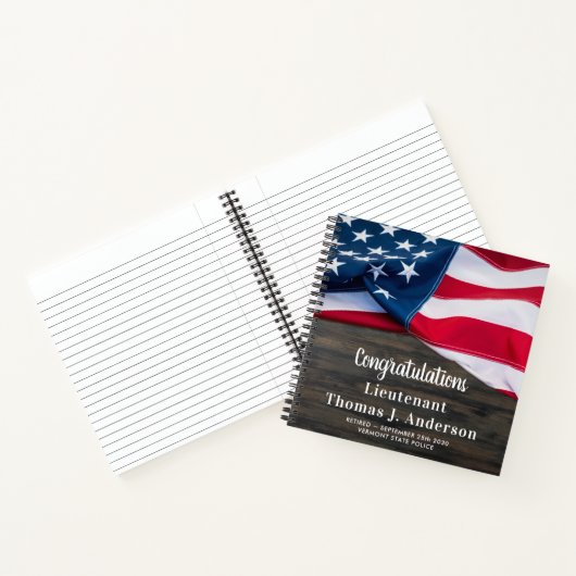 Police Retirement Personalisiert American Flag Gas Notizblock (Innenseite)