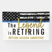 Police Retirement Thin Blue Line American Banner (Horizontal)
