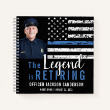 Police Retirement Thin Blue Line Foto Gästebuch