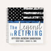 Police Retirement Thin Blue Line Gästebuch Notizblock (Vorderseite)