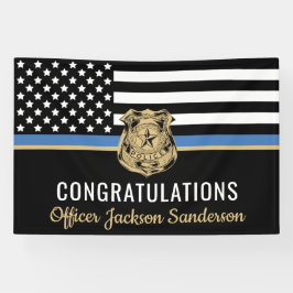 Police Retirement Thin Blue Line Herzlichen Glückw Banner