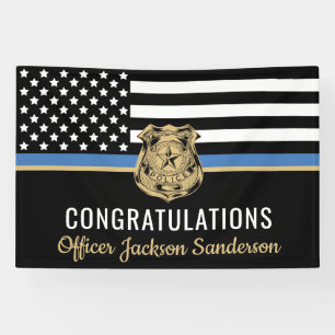 Police Retirement Thin Blue Line Herzlichen Glückw Banner