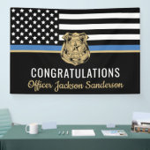 Police Retirement Thin Blue Line Herzlichen Glückw Banner (Messe)