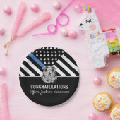 Police Retirement Thin Blue Line Herzlichen Glückw Pappteller (Party)