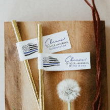 POLICE Retirement Thin Blue Line Straw Flag