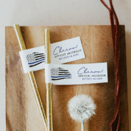 POLICE Retirement Thin Blue Line Straw Flag