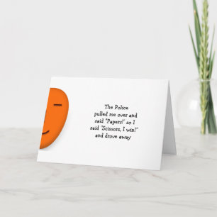 Police Rock Paper Scissors Funny Joke Humor Quote Karte