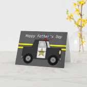 Police Sheriff Car Happy Vatertag Card Karte (Gelbe Blume)