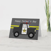 Police Sheriff Car Happy Vatertag Card
