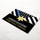 Police Sheriff Retirement Blue Line Glückwunschs C Folieneinladung (Gedreht)