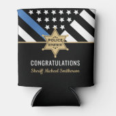 Police Sheriff Retirement Thin Blue Line Flag Dosenkühler (Vorderseite)
