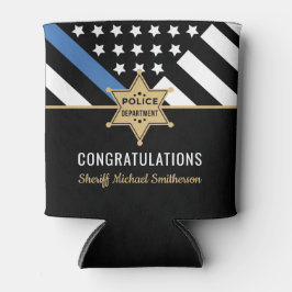 Police Sheriff Retirement Thin Blue Line Flag Dosenkühler