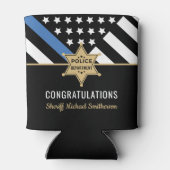 Police Sheriff Retirement Thin Blue Line Flag Dosenkühler (Rückseite)