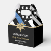 Police Sheriff Retirement Thin Blue Line Flag Geschenkschachtel (Rückseite)