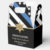 Police Sheriff Retirement Thin Blue Line Flag Geschenkschachtel (Geöffnet)