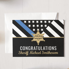 Police Sheriff Retirement Thin Blue Line Flag Karte