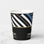 Police Sheriff Retirement Thin Blue Line Flag Pappbecher (Links)