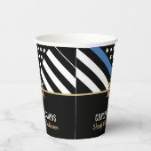 Police Sheriff Retirement Thin Blue Line Flag Pappbecher (Rechts)