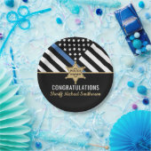 Police Sheriff Retirement Thin Blue Line Flag Pappteller (Party)