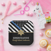 Police Sheriff Retirement Thin Blue Line Flag Pappteller (Party)