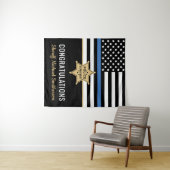 Police Sheriff Retirement Thin Blue Line Flag Wandteppich (Beispiel (Horizontal))