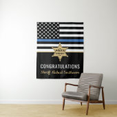 Police Sheriff Retirement Thin Blue Line Flag Wandteppich (Beispiel)