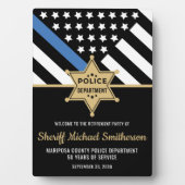 Police Sheriff Retirement Thin Blue Line Willkomme Fotoplatte (Vorderseite)