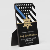 Police Sheriff Retirement Thin Blue Line Willkomme Fotoplatte (Seite)